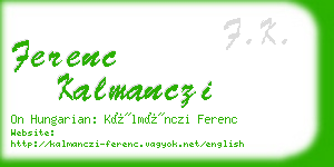 ferenc kalmanczi business card